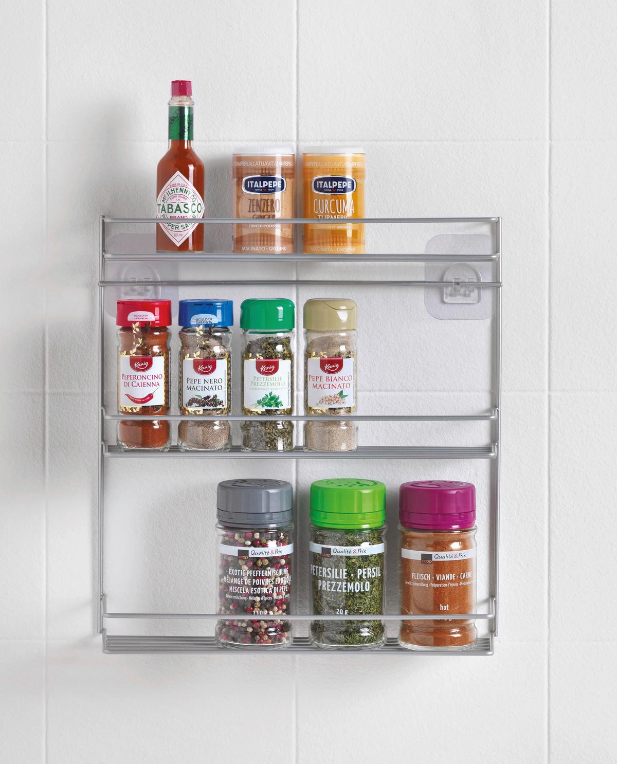 Gewürzregal Paprika-3 Gewürzregal 3 Etg. - Silberfarben, Basics, Metall (32/8/33cm)
