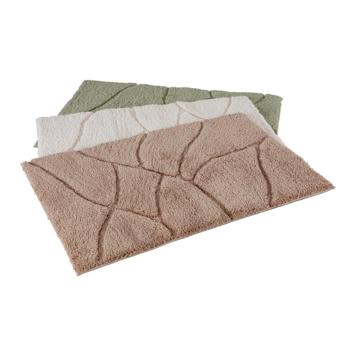 Kúpeľňová predložka Leave, 60/90cm, sivobiela - prírodná farba, Modern, textil (60/90cm) - Modern Living