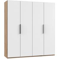 Drehtürenschrank B: 200 cm Level, Weiß/Eiche Dekor - Eichefarben/Weiß, MODERN, Holzwerkstoff (200/216/58cm) - MID.YOU