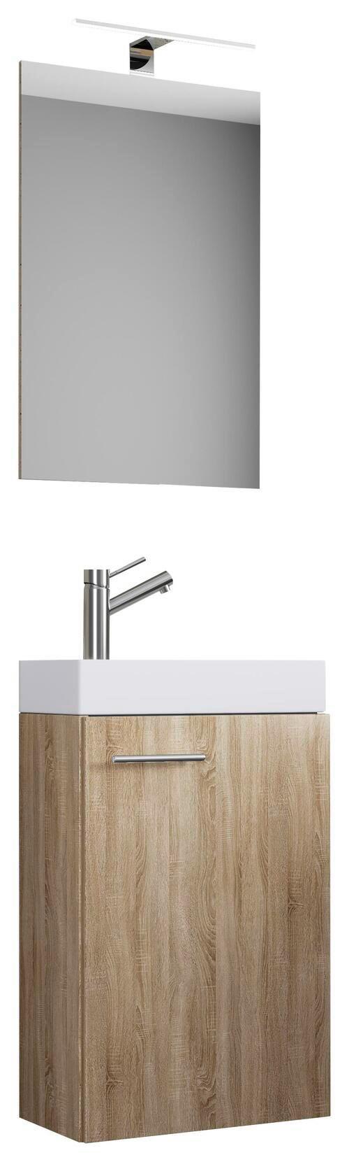 Gästebad Slito Sonoma Eiche B: 41 cm - Weiß/Sonoma Eiche, MODERN, Keramik/Holzwerkstoff (41cm) - MID.YOU