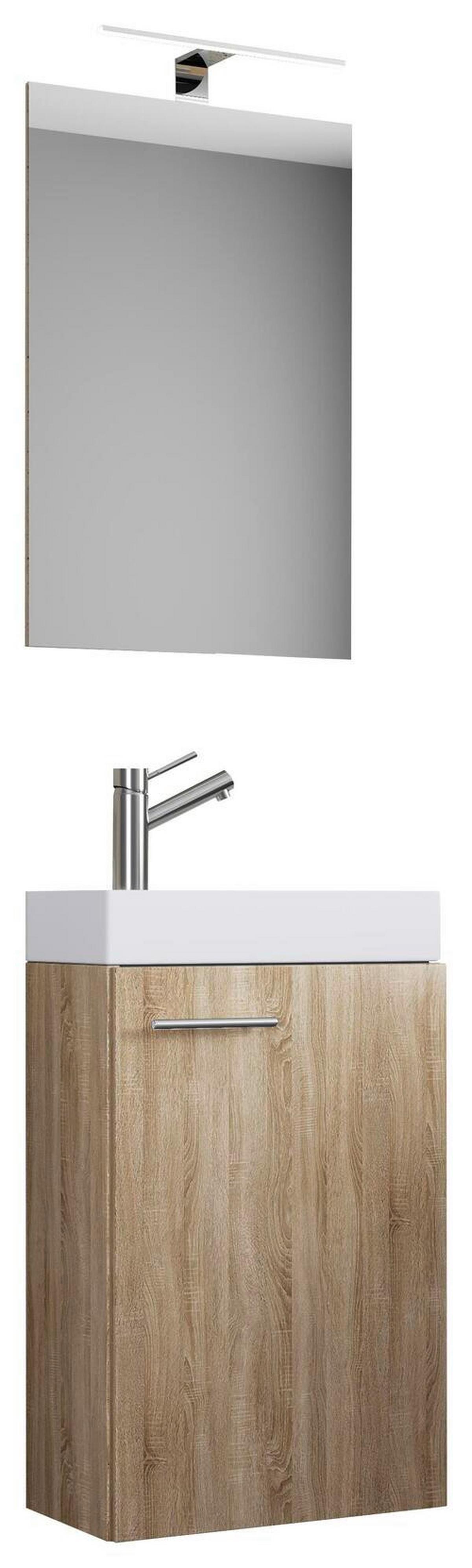 Gästebad Slito Sonoma Eiche B: 41 cm - Weiß/Sonoma Eiche, MODERN, Keramik/Holzwerkstoff (41cm) - MID.YOU