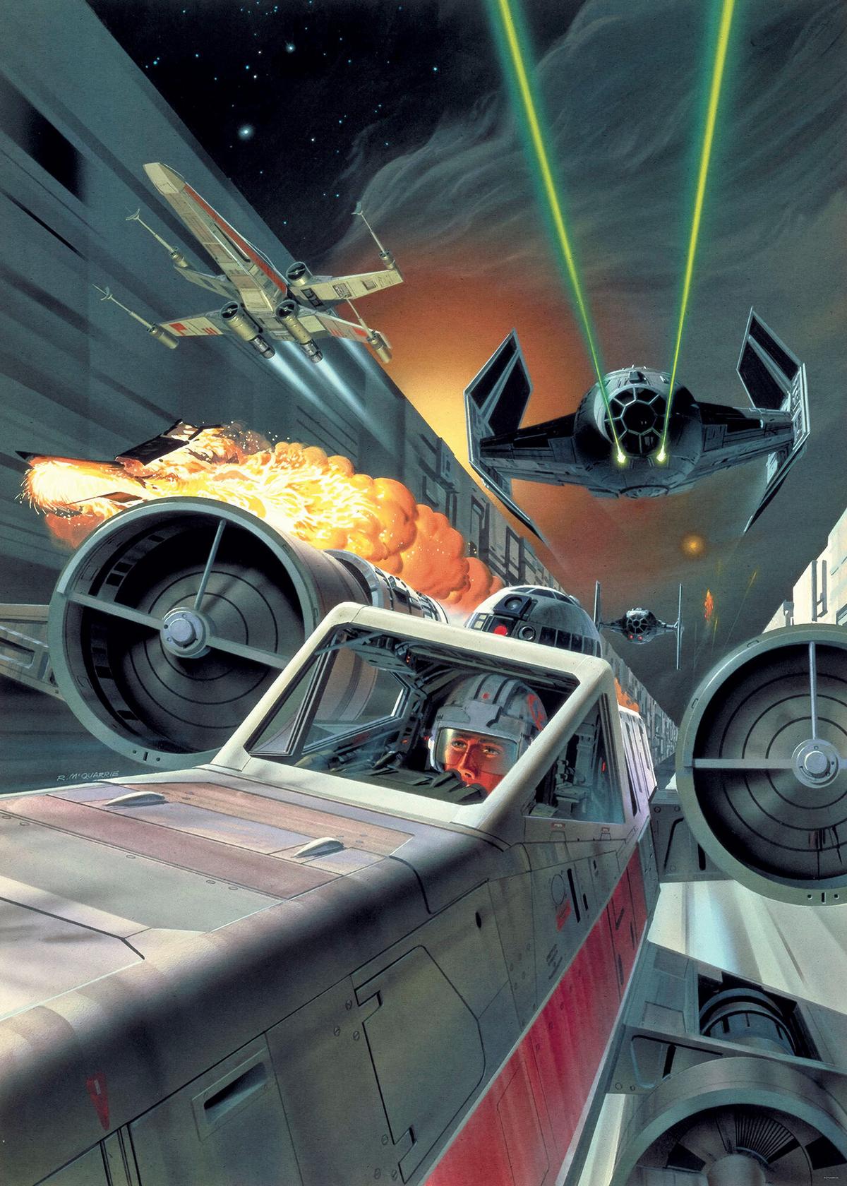 Fototapete Star Wars Death Star Trenchrun - Multicolor, Trend, Textil (200/280cm)