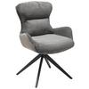 Armlehnstuhl Vanja Grau Gepolstert - Schwarz/Grau, LIFESTYLE, Textil/Metall (58/88/68cm) - MID.YOU