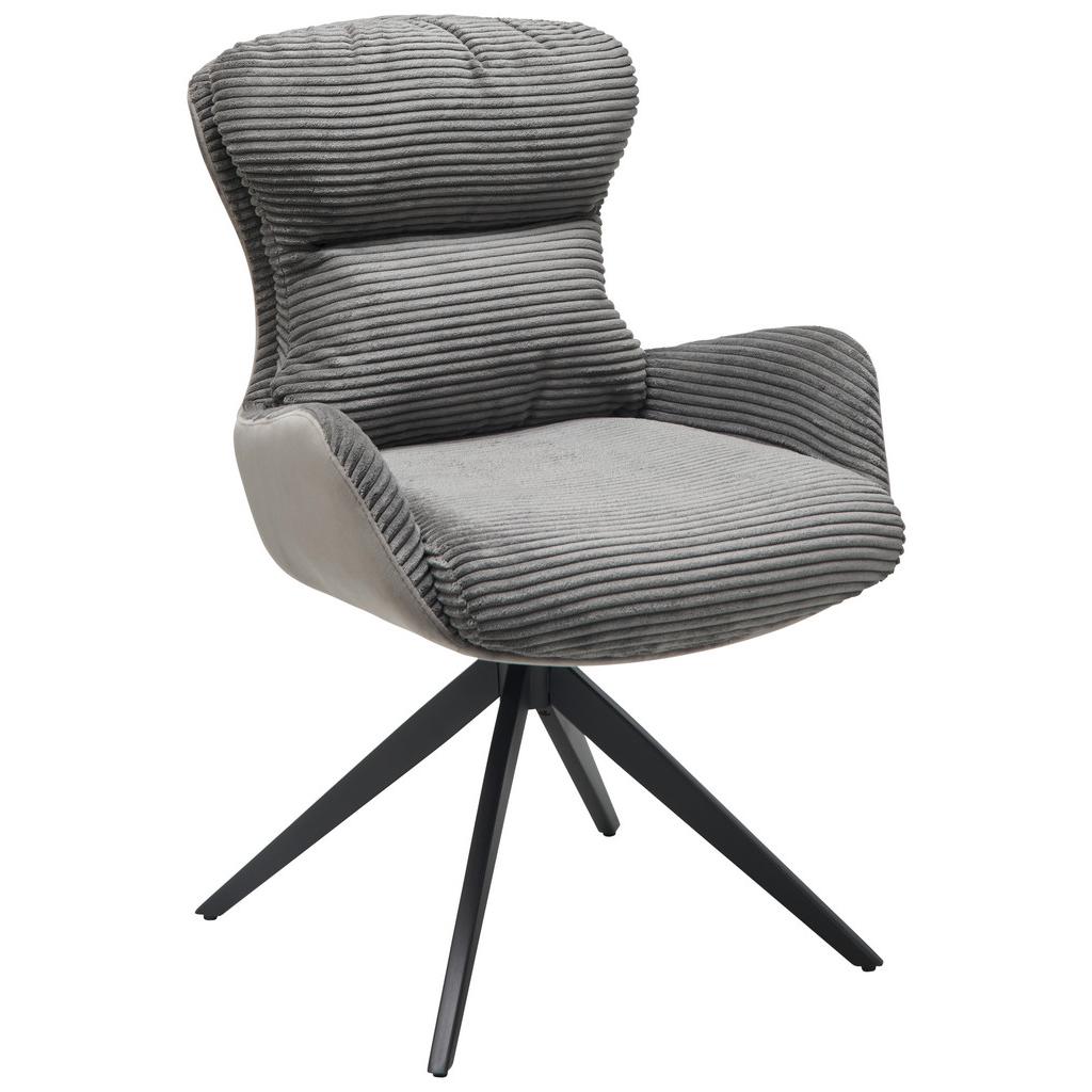 Armlehnstuhl Vanja Grau Gepolstert