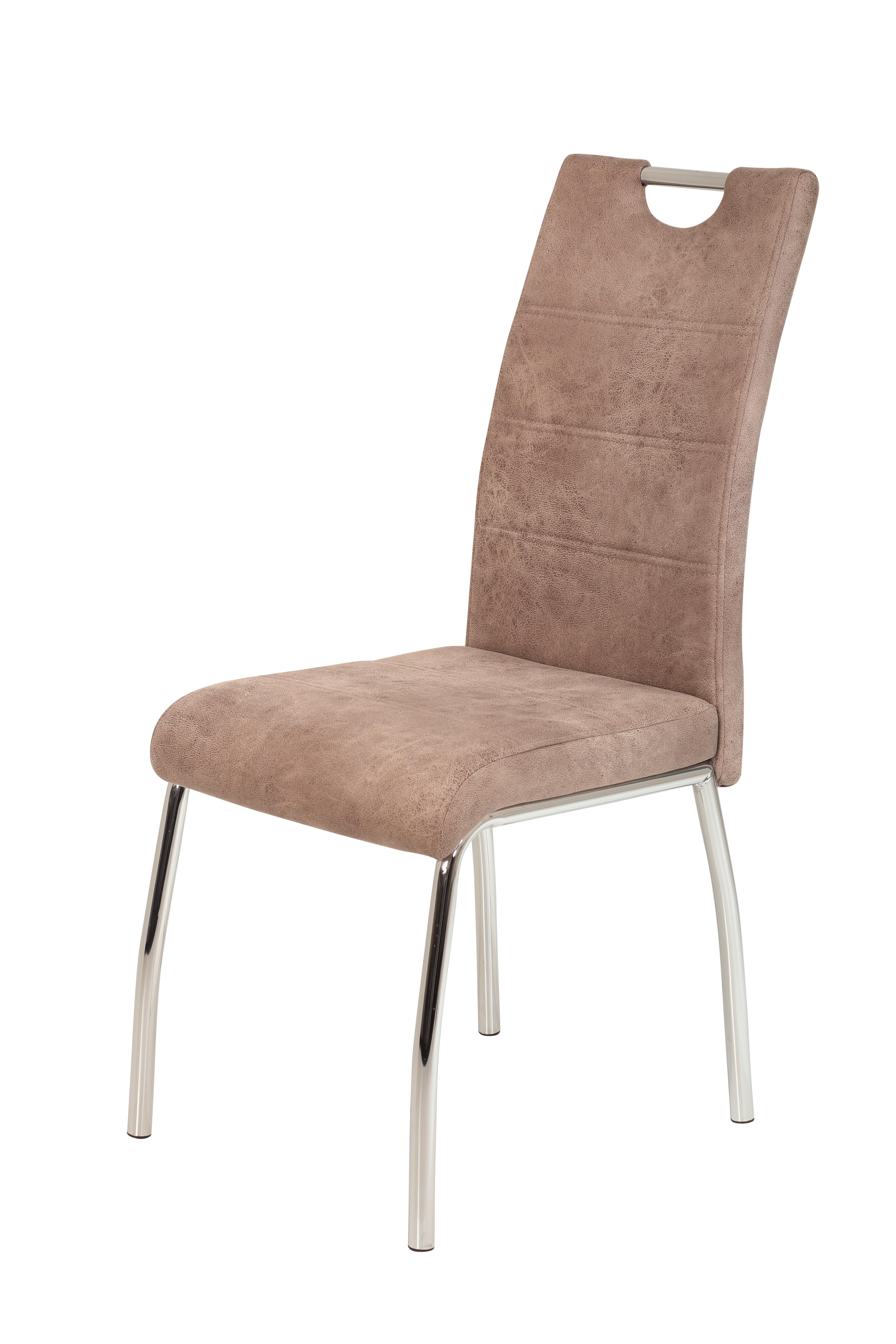 STOLIČKA SUSI II - chrómová/béžová, Modern, kov/textil (44/98/61cm)