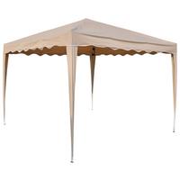 Pavillon Beige ca. 3x3x2,6 M mit Tragetasche - Beige/Silberfarben, Basics, Textil/Metall (300/263/300cm)