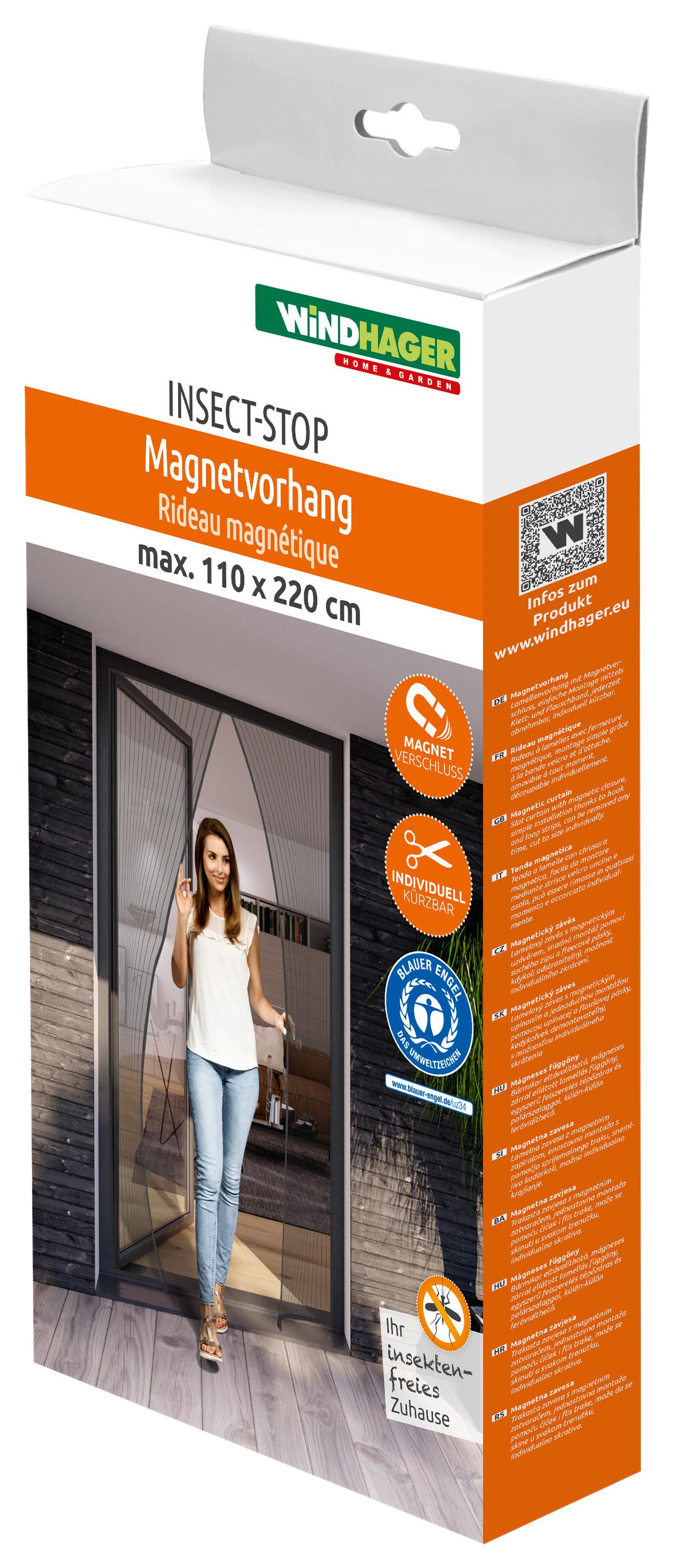 Fliegengitter Klettband 110x220 Cm Anthrazit Abnehmbar - Anthrazit, Basics (110/220cm)