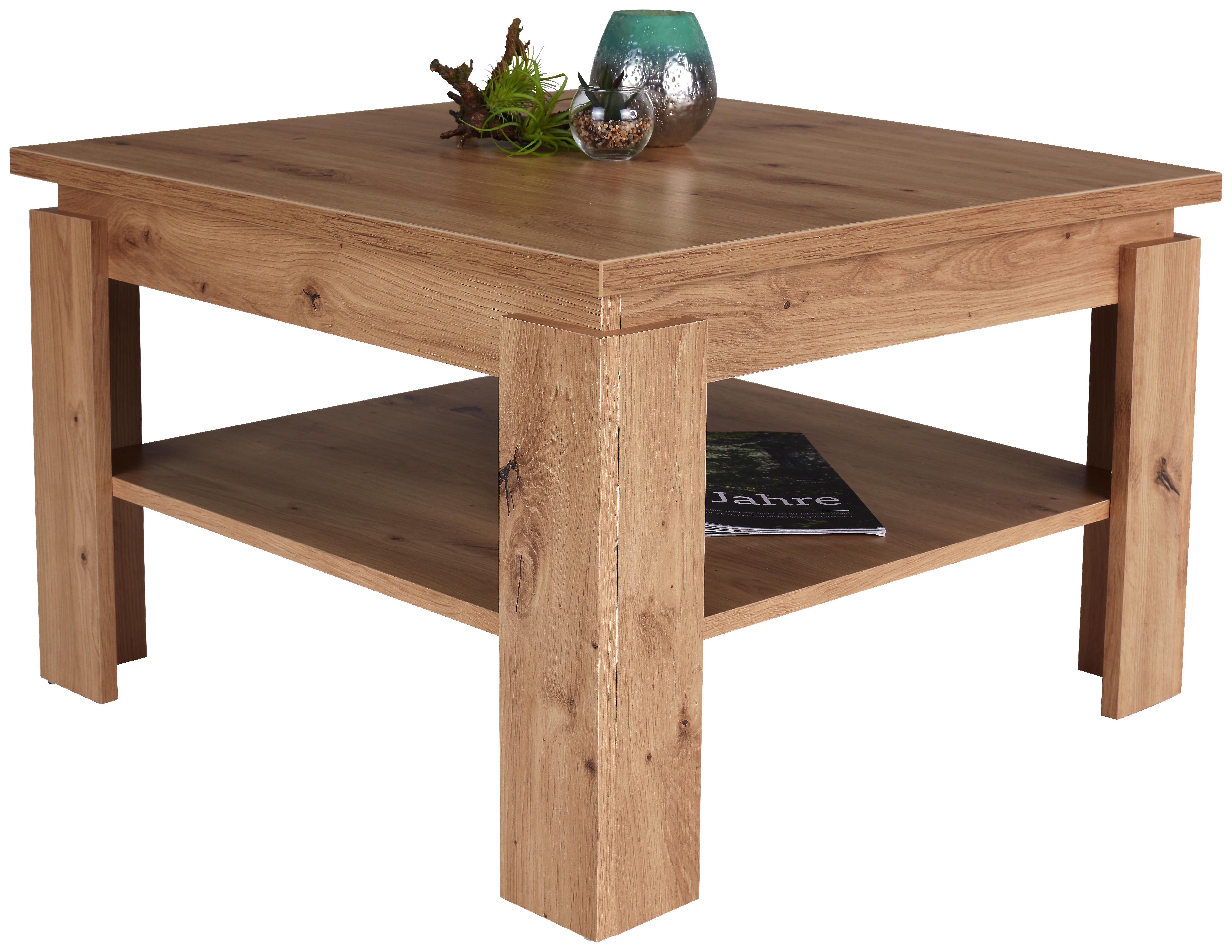 Dohányzóasztal Nizza 1 - Tölgyfa/Fehér, modern, Faalapú anyag (70/45/70cm)