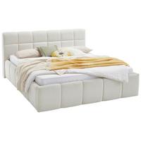 Čalúnená posteľ ASCONA 160x200, krémová - čierna/krémová, Konventionell, textil/plast (160/200cm)