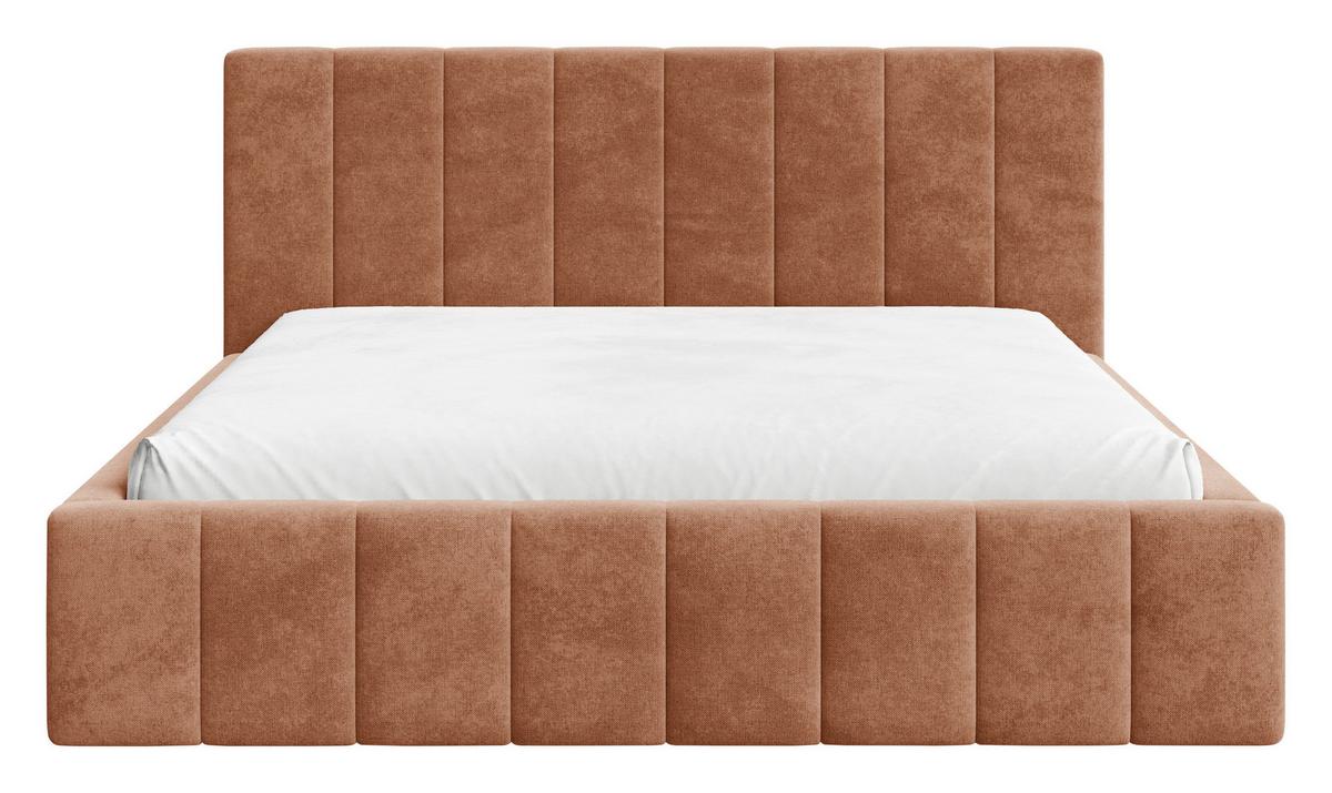 Polsterbett Sky mit Bettkasten 160x200 - Terracotta/Schwarz, MODERN, Holz (160/200cm) - Livetastic
