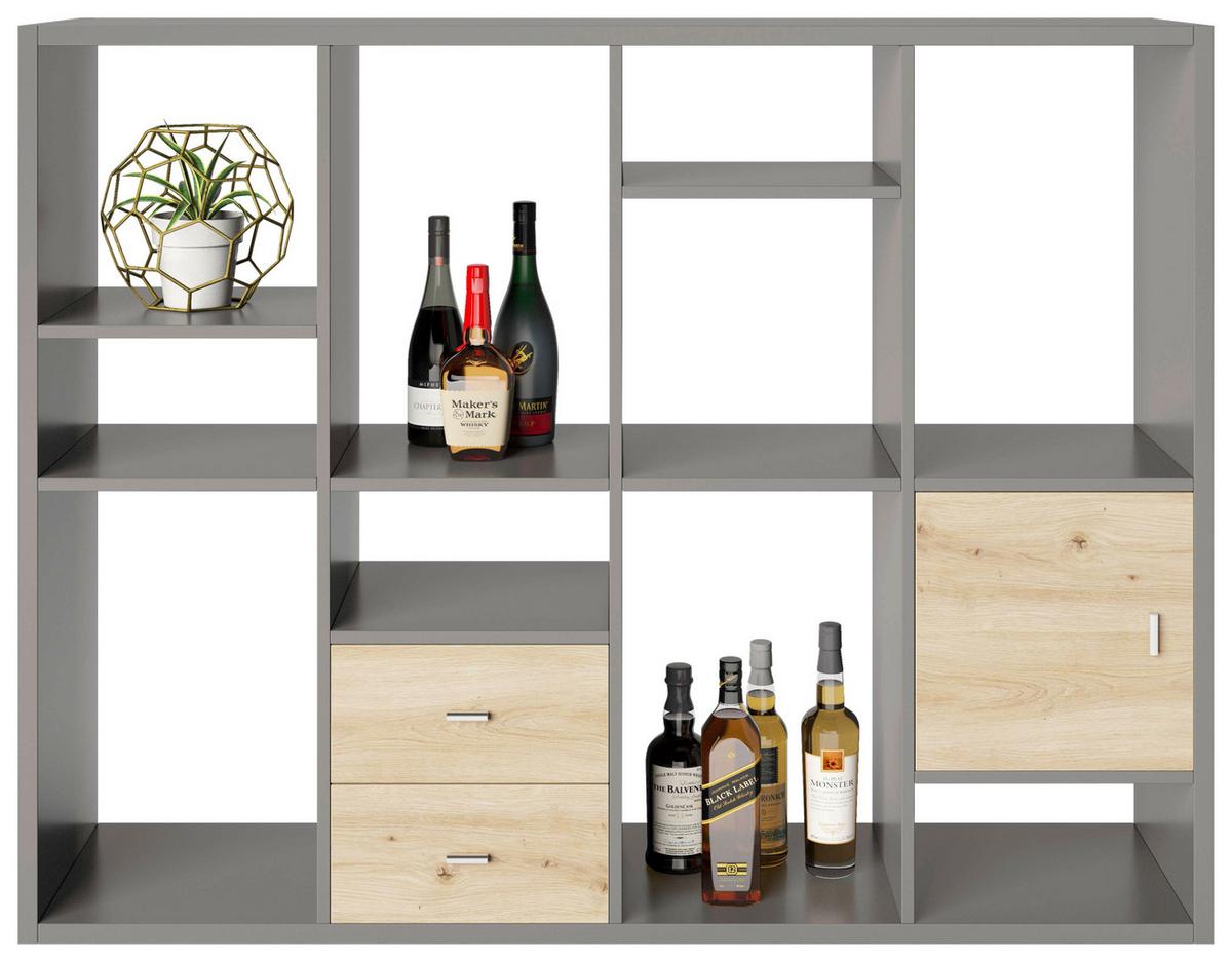 Regal Fortuna - Grau, Basics, Holzwerkstoff (113/147/34cm) - MID.YOU