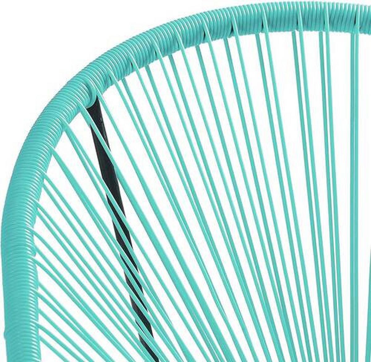 Gartenset 3-Tlg. Türkis inkl.tisch - Türkis, MODERN, Kunststoff/Metall - Modante