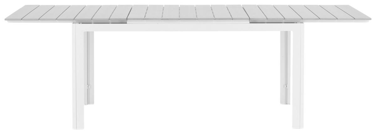 Gartentisch Levels - Weiß/Grau, KONVENTIONELL, Metall (160/100/75cm) - Gardenson