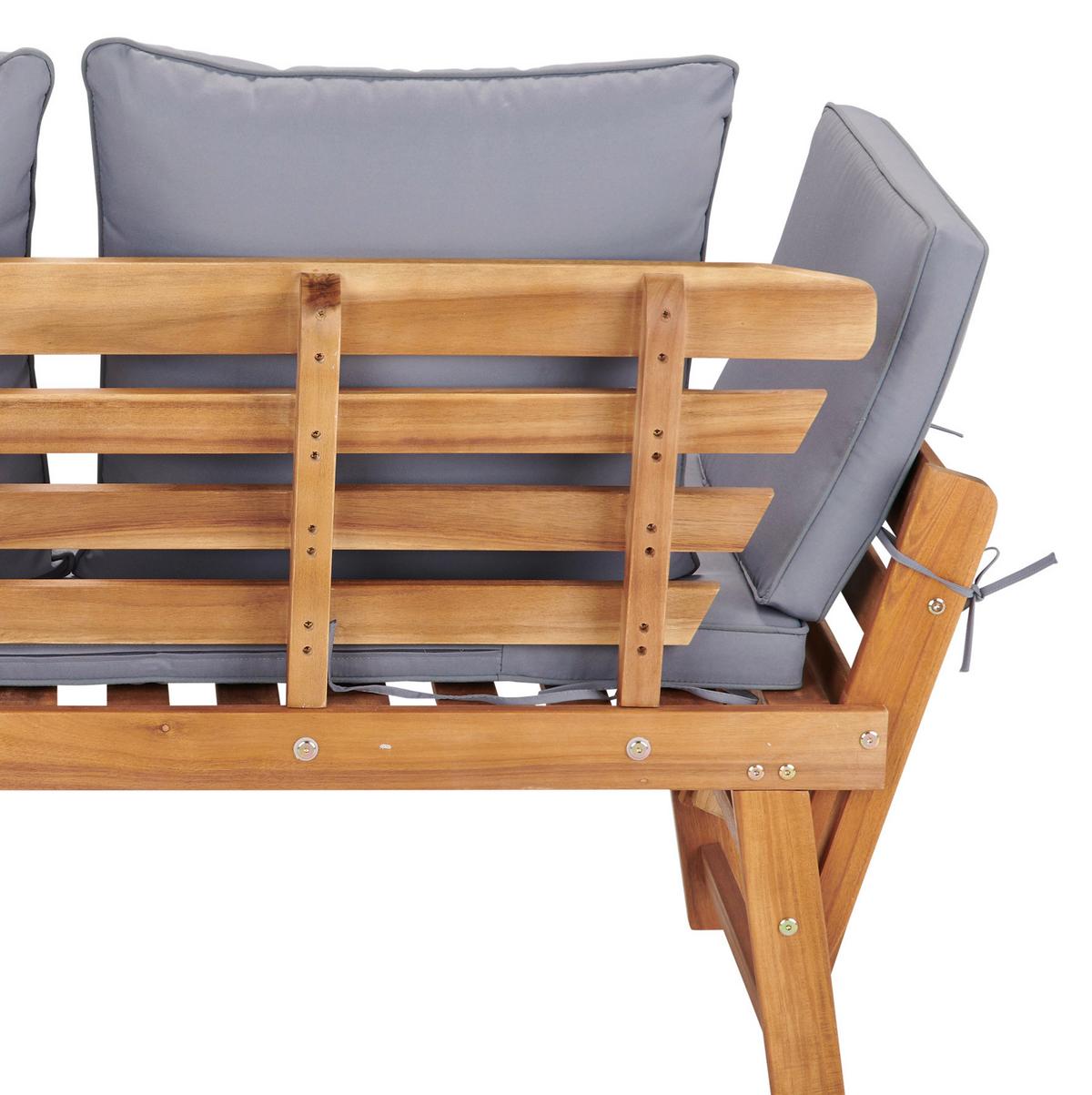 Kerti Pad Bali - akáciaszínű/szürke, Modern, textil/fa (190/75/68cm) - James Wood