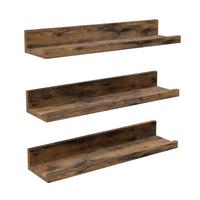 SADA NÁSTENNÝCH REGÁLOV FARBY DREVA - ANTIK - tmavohnedá, Trend, kompozitné drevo (38/5/10cm) - MID.YOU
