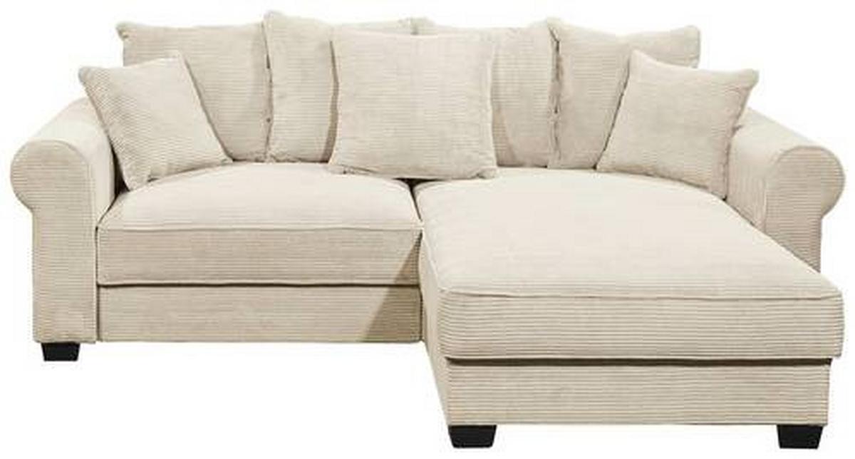 Ecksofa  mit Bettkasten Maureen Cremefarben - Creme/Schwarz, KONVENTIONELL, Textil (255/185cm) - MID.YOU