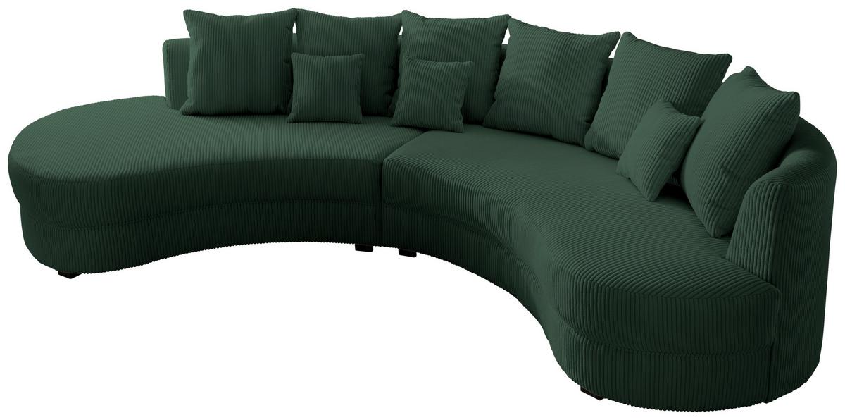 Wohnlandschaft Dunkelgrün S: 300x160 cm - Dunkelgrün/Schwarz, Design, Textil (300/160cm) - Livetastic