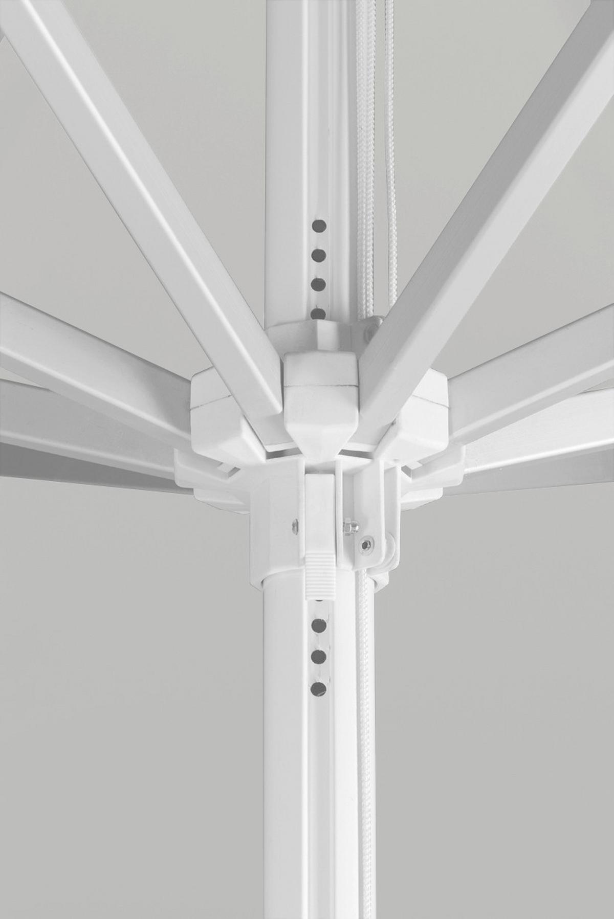 Ampelschirm Jumbo LxBxH: 400x295x400 cm Weiß - Silberfarben/Weiß, Basics, Textil/Metall (400/295/400cm) - Schneider