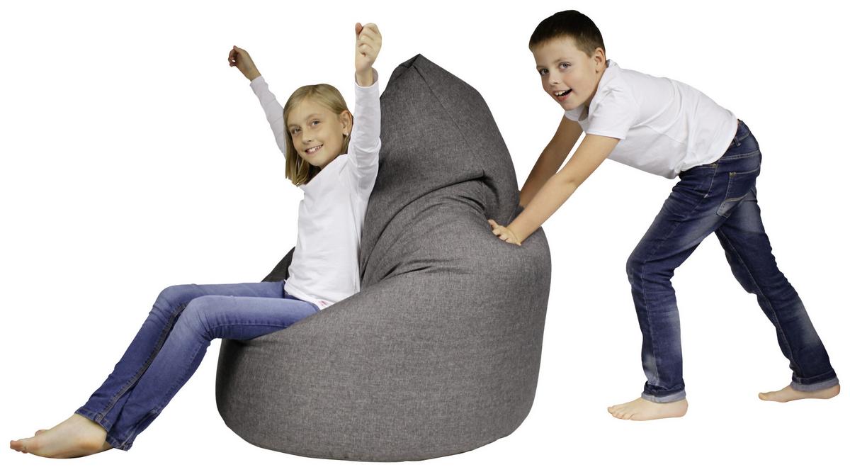 Sitzsack Buzz Soft Grau - Grau, Basics, Textil (85/120/85cm) - Ondega