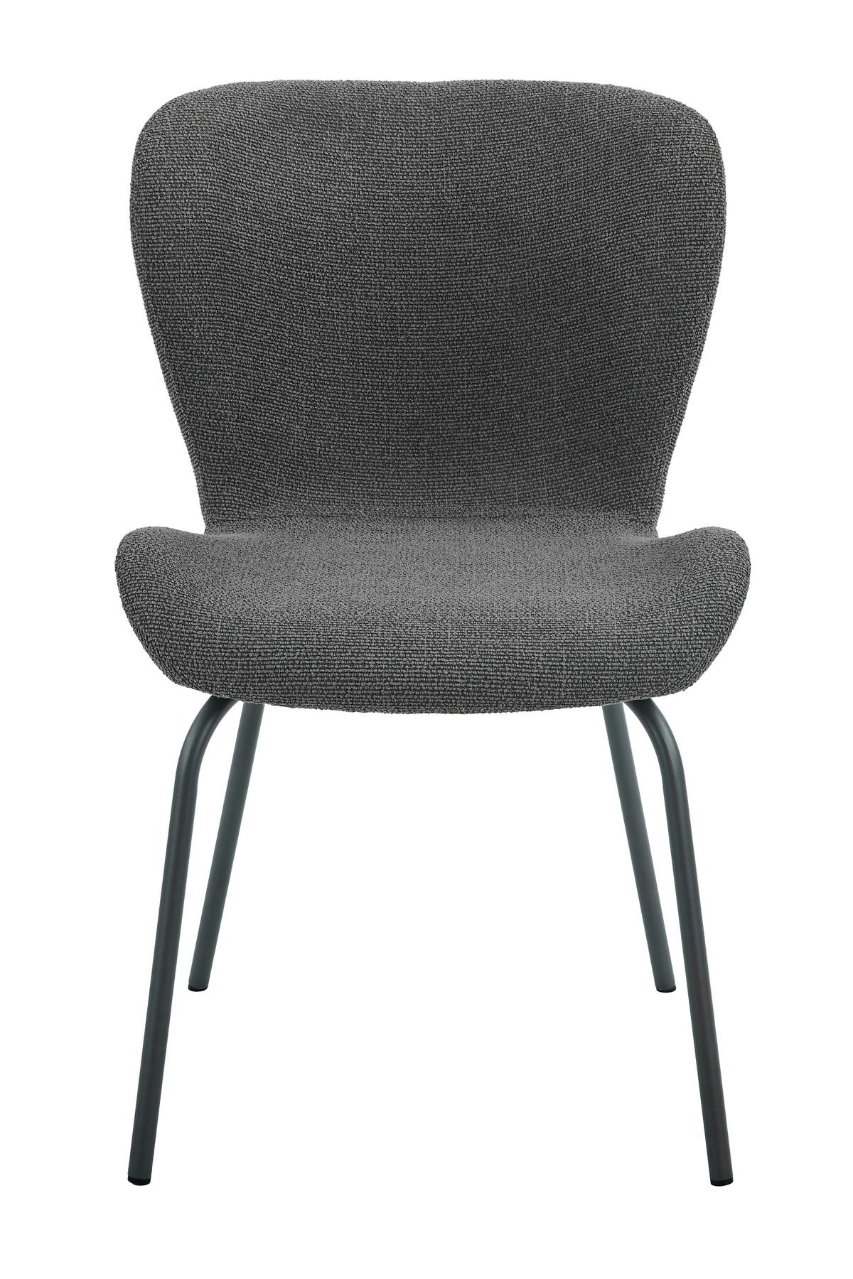 STUHL-SET LAGOS S 2ER-SET - Anthrazit/Grau, MODERN, Textil/Metall (50/83,5/60cm) - P & B