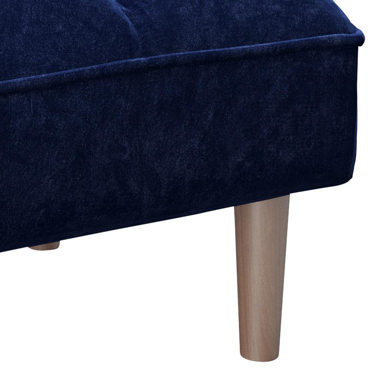 Hocker Scarlett Samt Blau Sitz Gepolstert H: 43,5 Cm - Blau, KONVENTIONELL, Textil (88/43,5/57cm) - Playboy