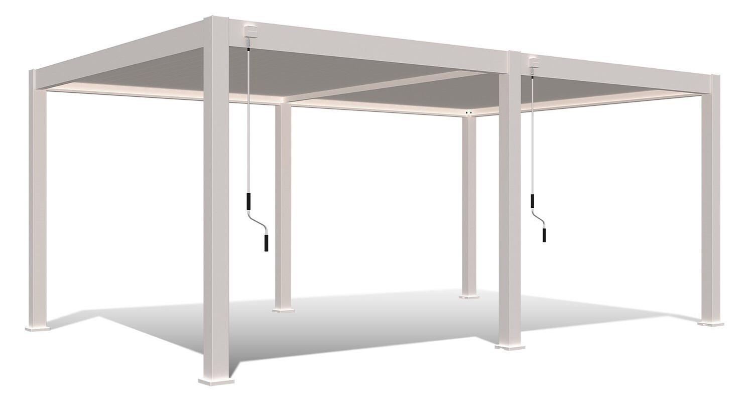 Pergola Deluxe Plus 600x400cm Sturmfest, Gartenpavillon - Weiß, Basics, Metall (600/255/400cm) - WEIDE