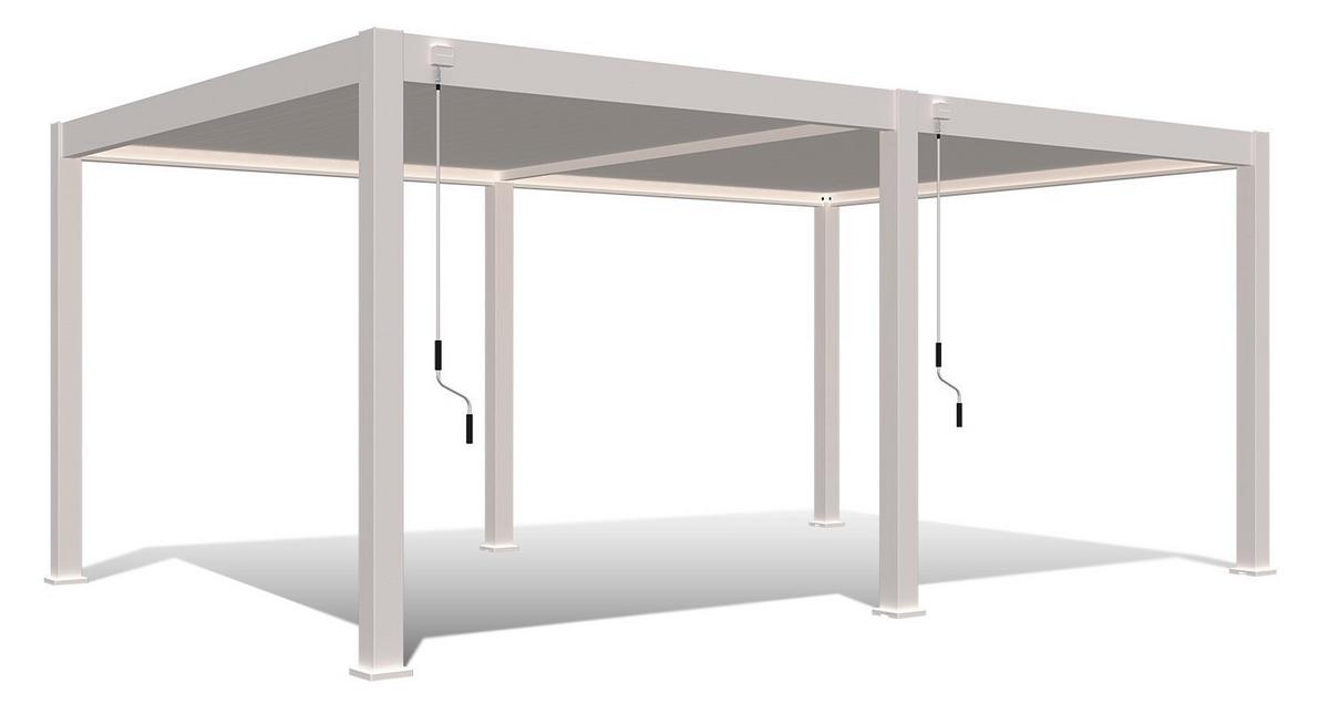 Pergola Deluxe Plus 600x400cm Sturmfest, Gartenpavillon - Weiß, Basics, Metall (600/255/400cm) - WEIDE