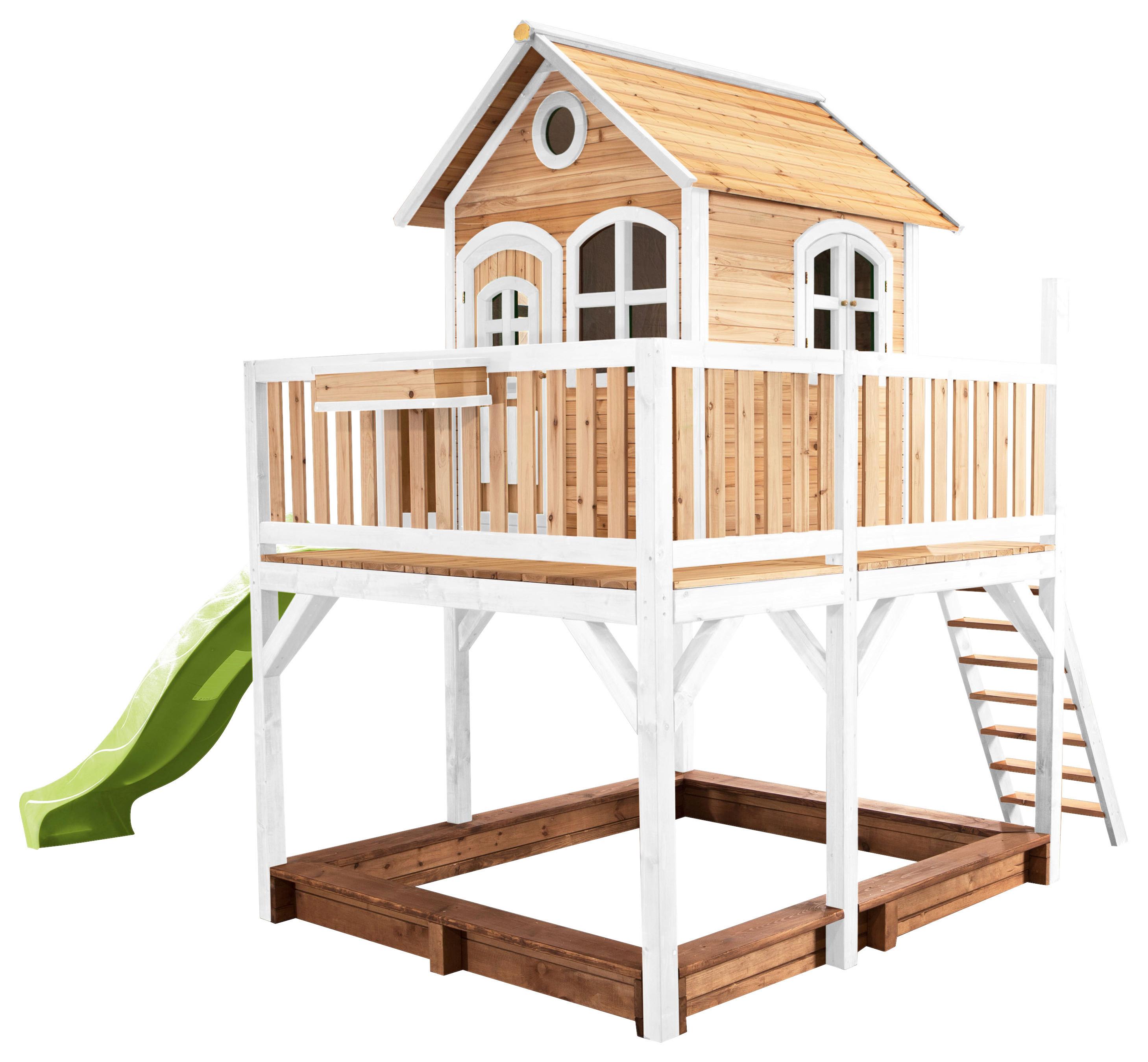 Spielturm A030.151.11 - Hellgrün/Braun, KONVENTIONELL, Holz (377/291/255cm) - Ambia Garden