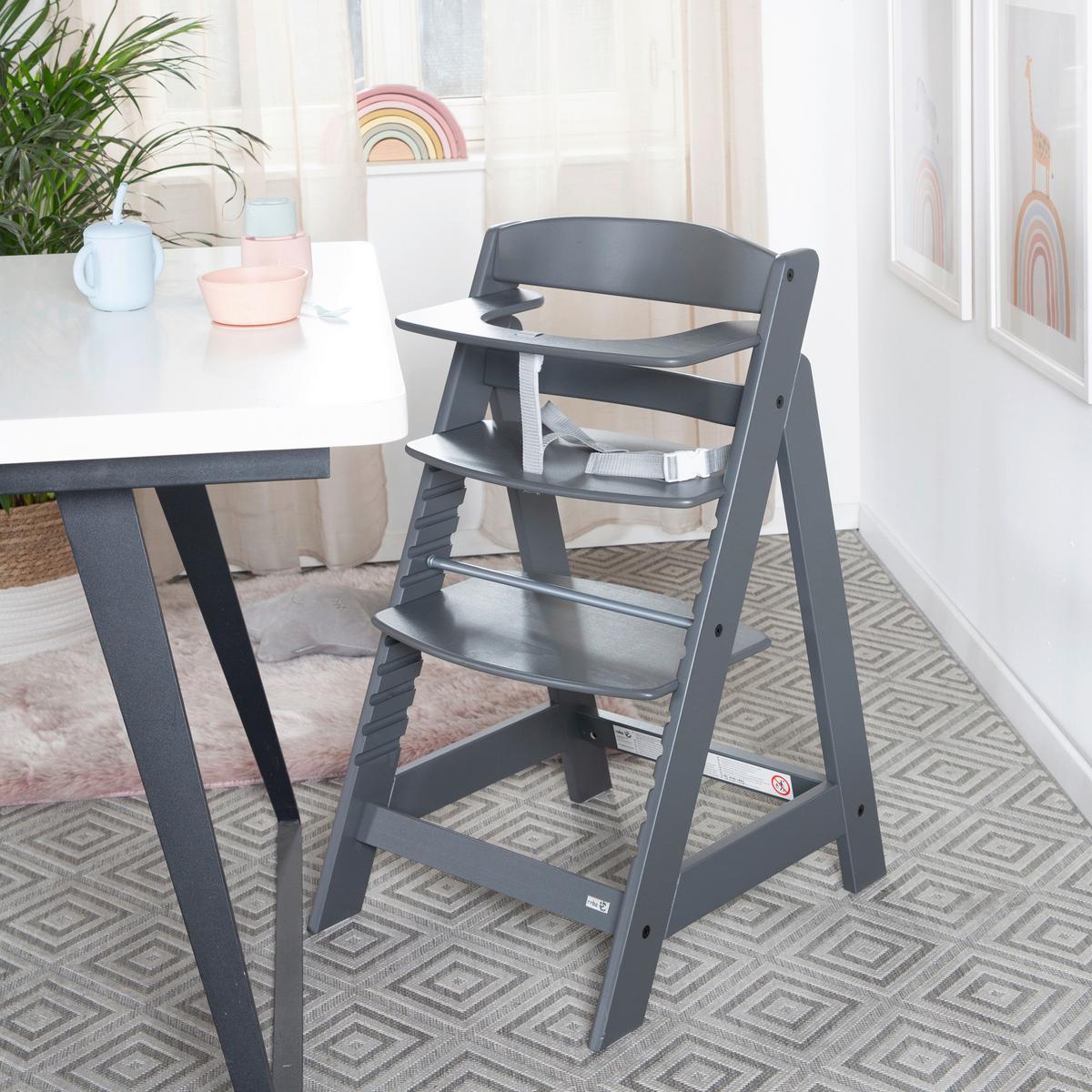 Treppenhochstuhl 'Sit Up Flex' anthrazit - Anthrazit, MODERN, Holzwerkstoff (44,5/80/54cm) - Roba