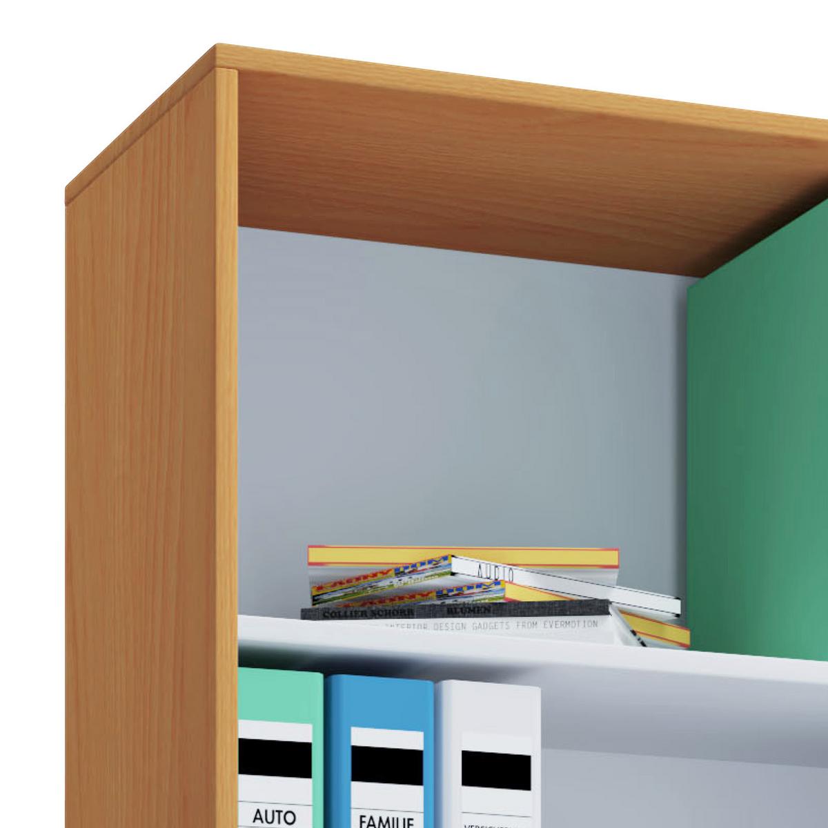 Aktenregal Lona XXL Buche Dekor B: 70 cm - Buchefarben/Schwarz, Basics, Holzwerkstoff (70/178/37cm) - MID.YOU
