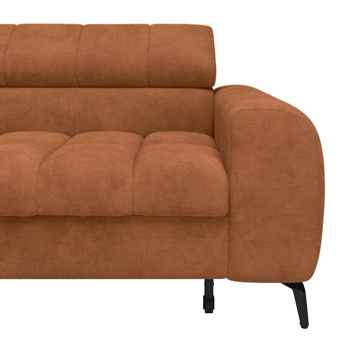 Ecksofa mit Schlaffunktion & Bettkasten Volf Rostfarben - Rostfarben/Schwarz, Trend, Kunststoff/Textil (203/261cm)