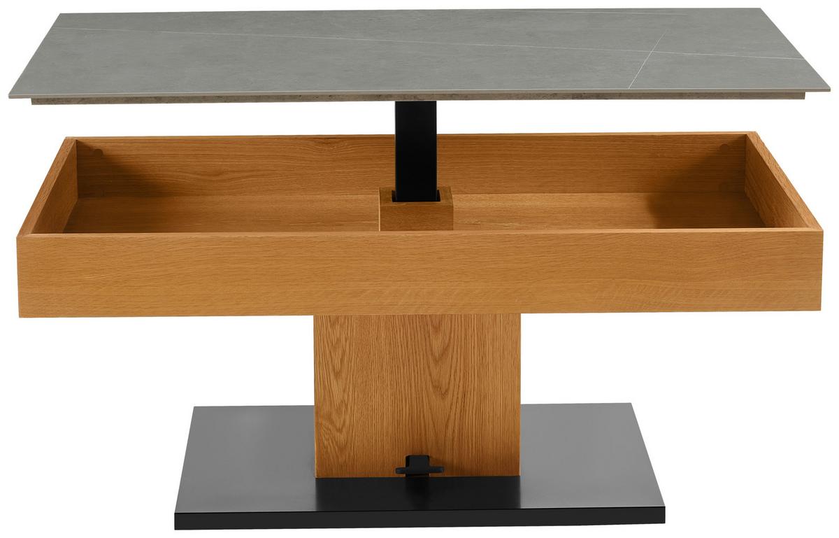 Dohányzóasztal Kapstadt - tölgyfa színű/fekete, Modern, faalapú anyag/fa (110/46/60cm)