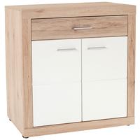 Komoda MALTA - bílá/barvy dubu, Moderní, kompozitní dřevo (95/98,7/36cm)