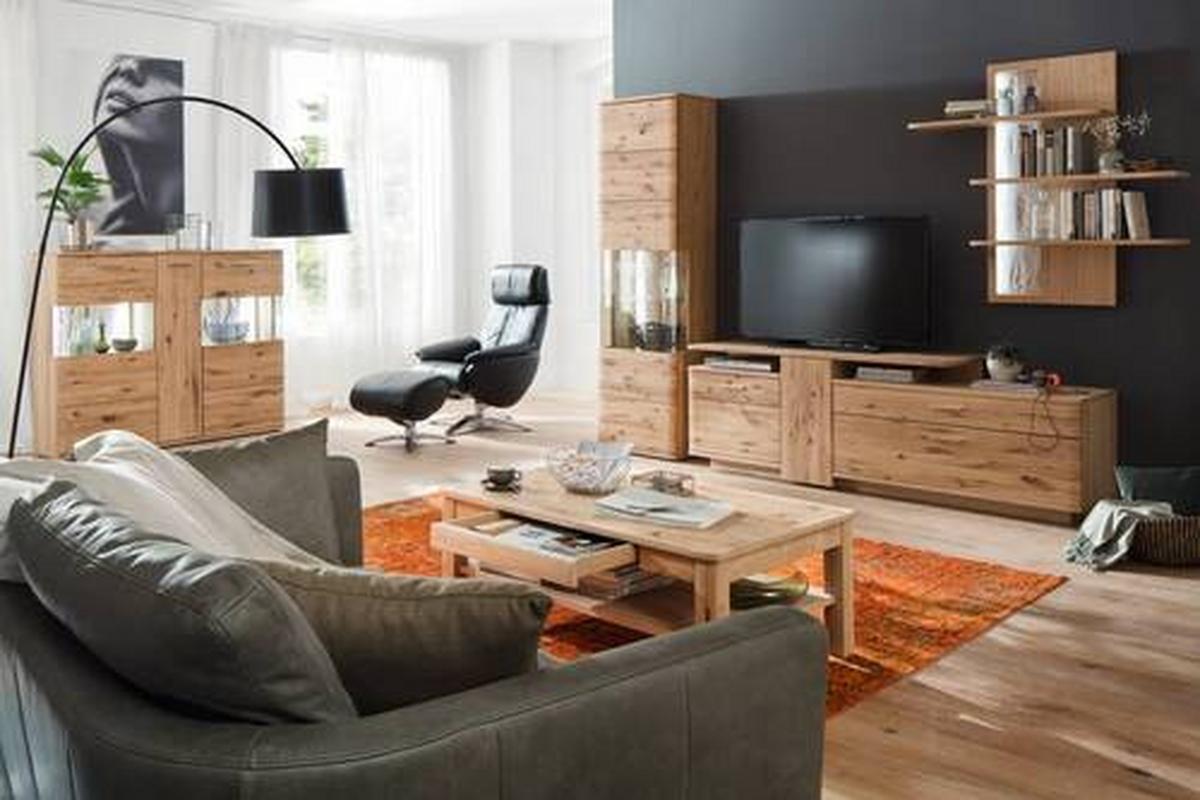 Couchtisch Holz teilmassiv Santori Eichefarben - Eichefarben, Design, Holz/Holzwerkstoff (117/42/65cm) - Livetastic
