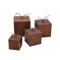 Dekogeschenkbox Metall-Deko 4er-Set - Rostfarben, Basics, Metall - Gardenson