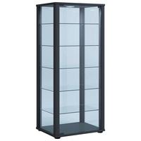 Vitrine Kavisa Schwarz B: 50 Cm - Schwarz, MODERN, Glas/Holzwerkstoff (50/114,5/38cm) - MID.YOU