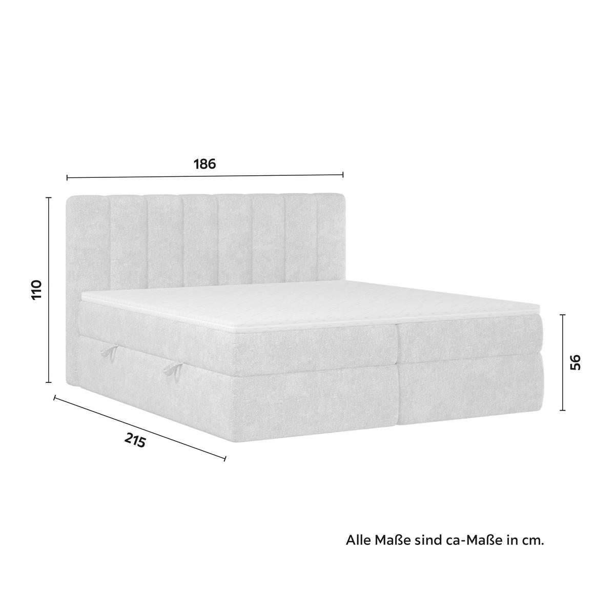Boxspringová posteľ MALA 180x200 cm, sivá - čierna/sivá, Modern, drevo/kompozitné drevo (180/200cm) - Bessagi Home