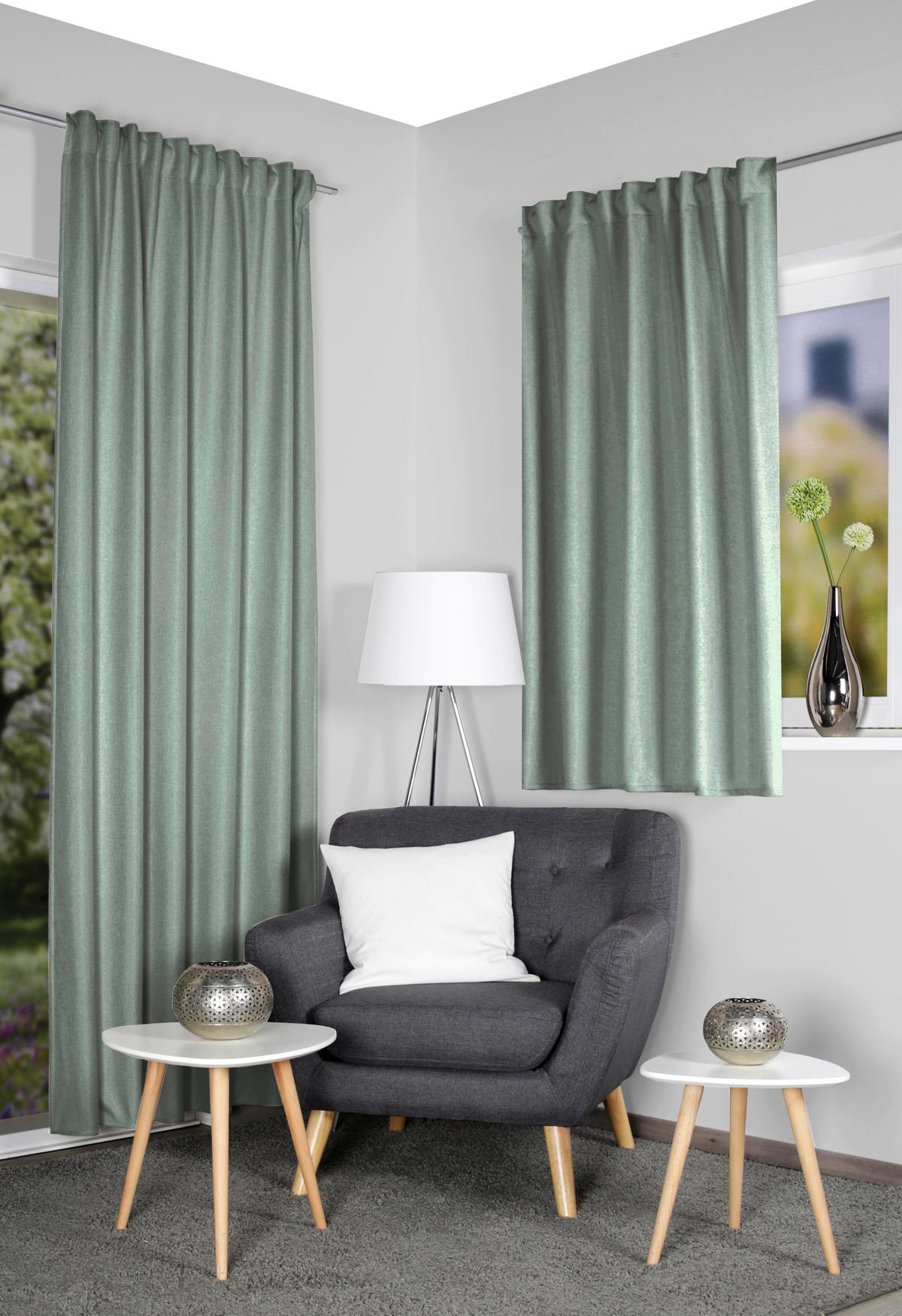 Wärmeschutzvorhang Eskamio - Grün, Basics, Textil (135/245cm)