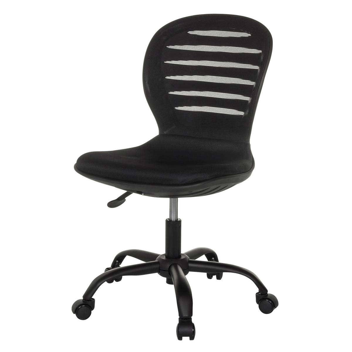 Drehstuhl Captivo Mid Schwarz B: 53 cm - Schwarz, MODERN, Kunststoff/Textil (53/84 - 93/58cm) - MID.YOU