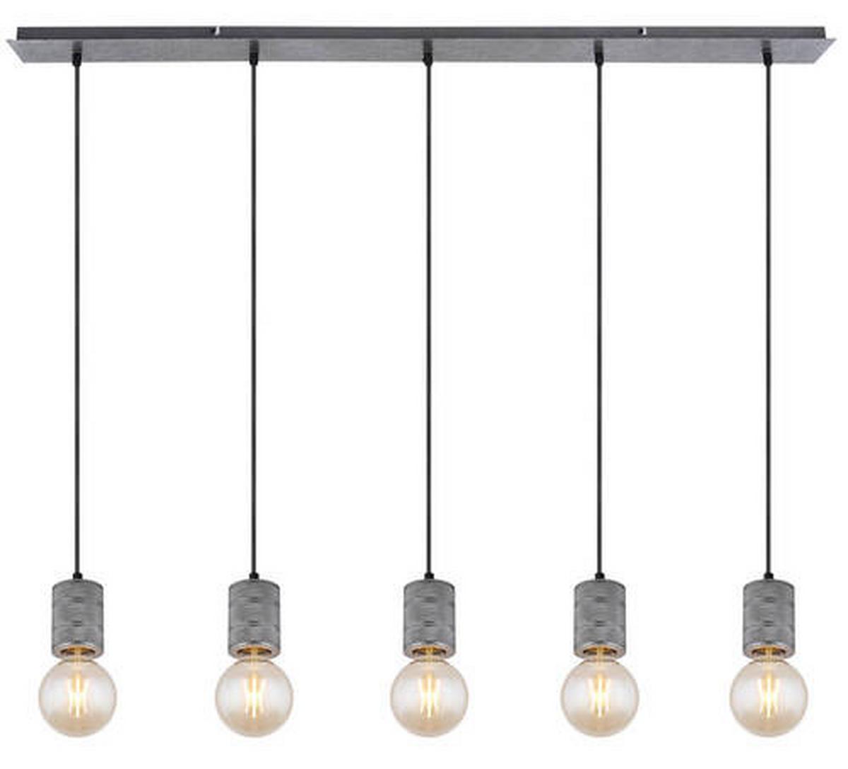 Hängeleuchte H. 120 Cm 5-Flammig - Silberfarben, Basics, Metall (115/10/120cm) - Globo