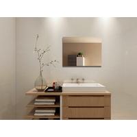 LED-Spiegel rechteckig 80x60 cm, beheizbar - Basics, Glas/Metall (80/60/2,3cm)