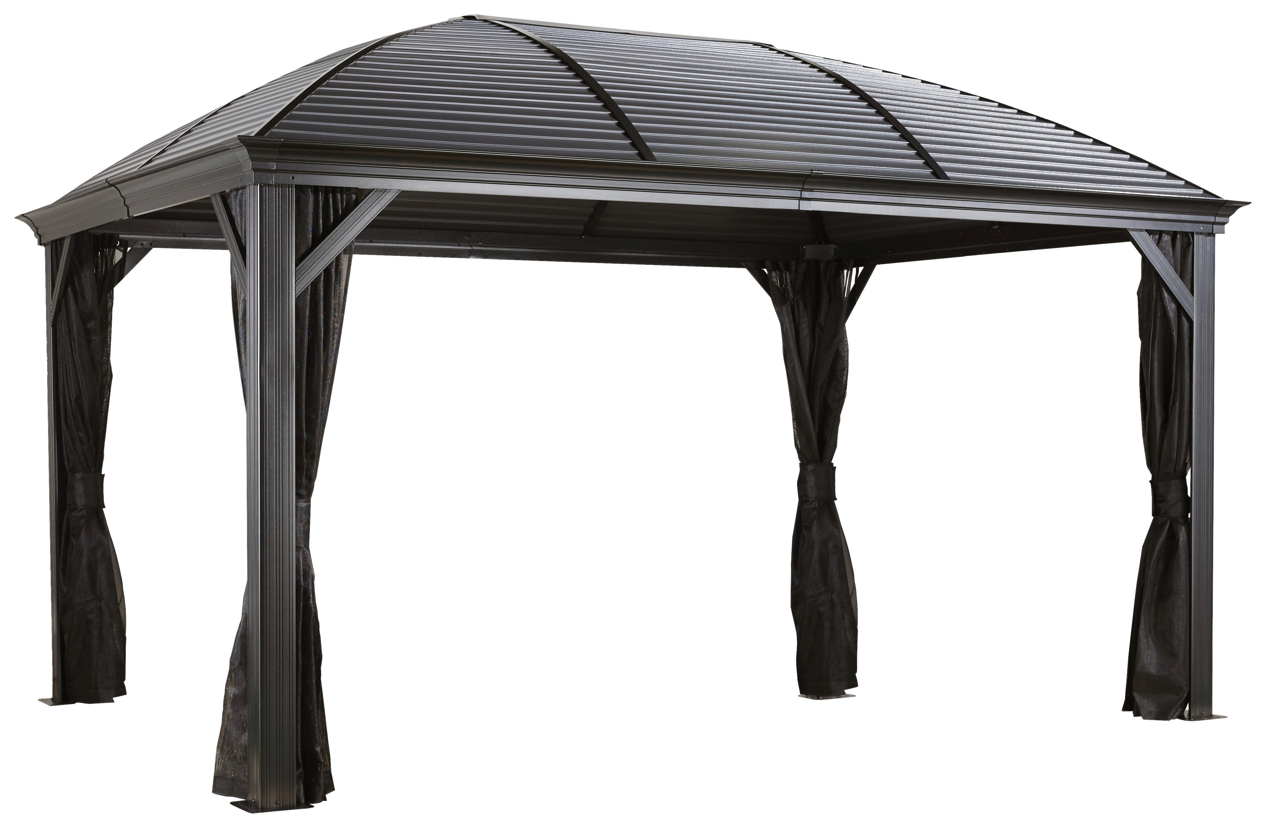 Pavillon Moreno 10x14 423x298 Cm Wetterfest Gartenpavillon - Anthrazit, Basics, Metall (423/283/298cm)