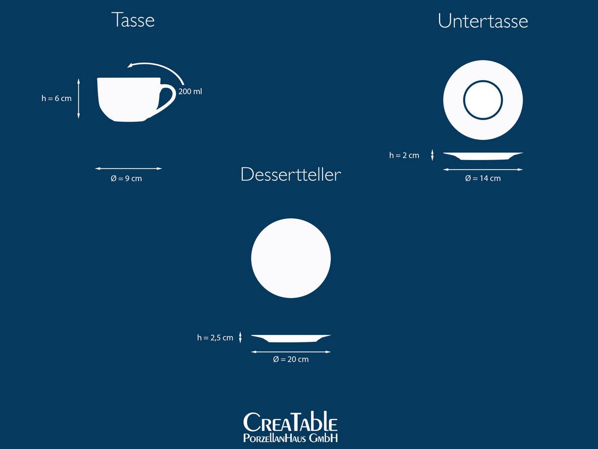 Kaffeeservice Luna 18--Teilig., Weiß - Weiß, Basics, Keramik - Creatable