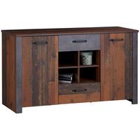 ŠIROKÁ KOMODA ONTARIO - šedá/barvy dubu, Moderní, kompozitní dřevo/plast (162/86/41,5cm) - Ondega