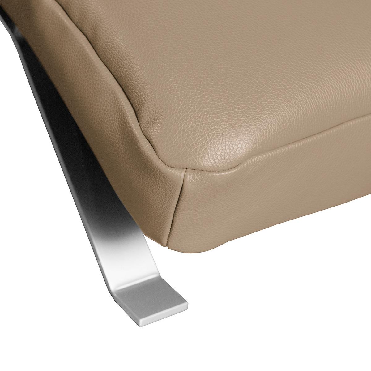 Relaxliege Swing Silver Braun B: 65 cm - Silberfarben/Braun, Design, Leder (65/65-95/171cm) - Livetastic