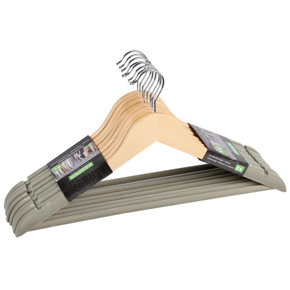 Kleiderbügel Grau/Hellbraun B: 44,5 cm - Hellbraun/Grau, Basics, Holz (45/10/1.2cm) - Kesper