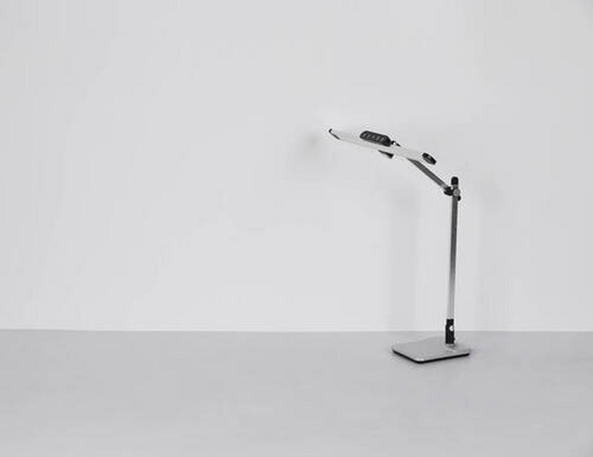 LED-Schreibtischleuchte 58453 - Silberfarben/Schwarz, Design, Kunststoff/Metall (36,8/50/61,2cm) - Globo