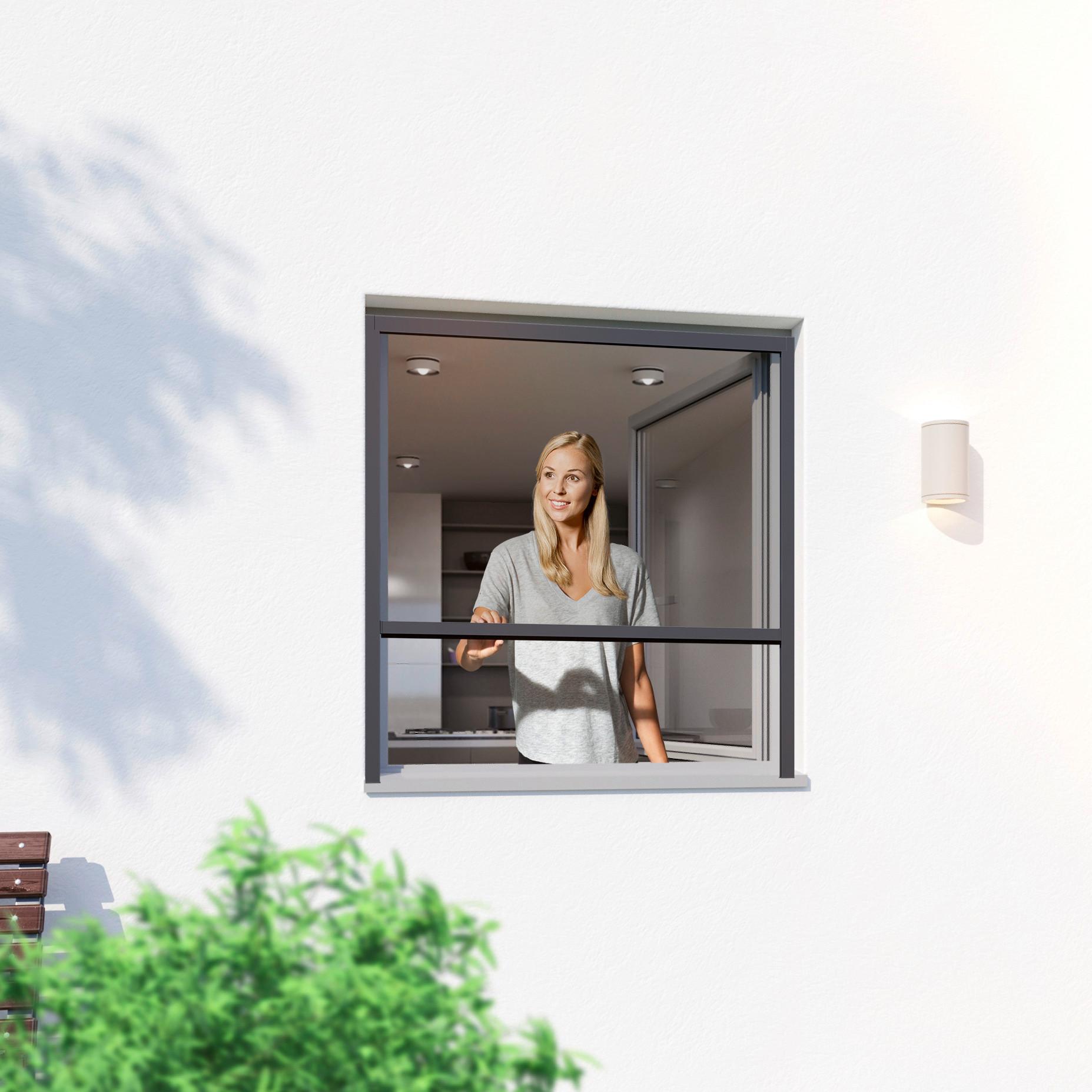 Fliegengitter Fenster 130x160cm Anthrazit - Anthrazit, Basics, Metall (130/160cm)