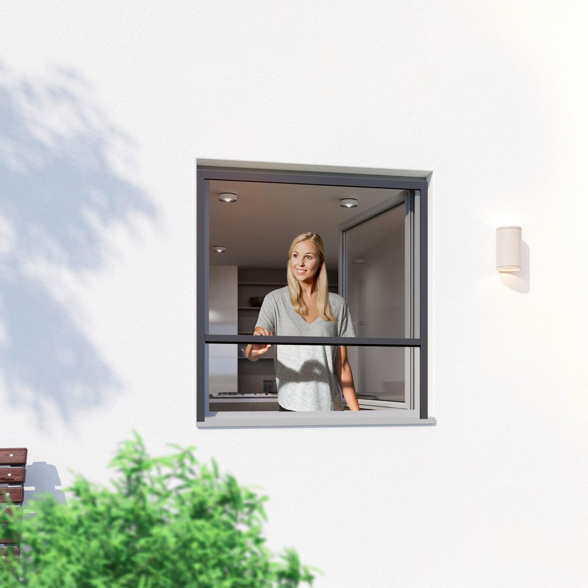 Fliegengitter Fenster 130x160cm Anthrazit - Anthrazit, Basics, Metall (130/160cm)