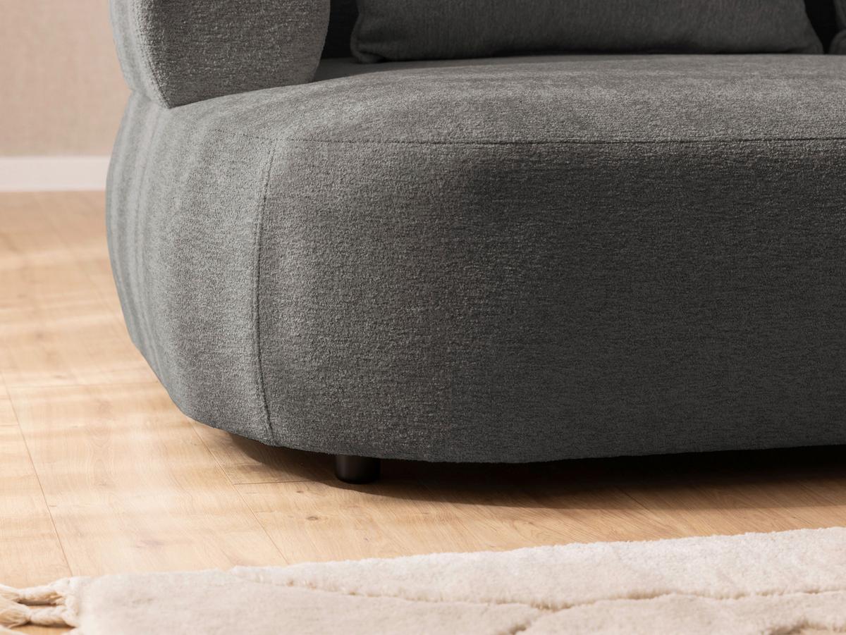 Ecksofa Ferro Anthrazit S: 256x156 cm - Anthrazit/Schwarz, Design, Textil (256/156cm) - Livetastic